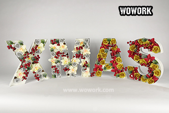 floral letters-XMAS-12inch